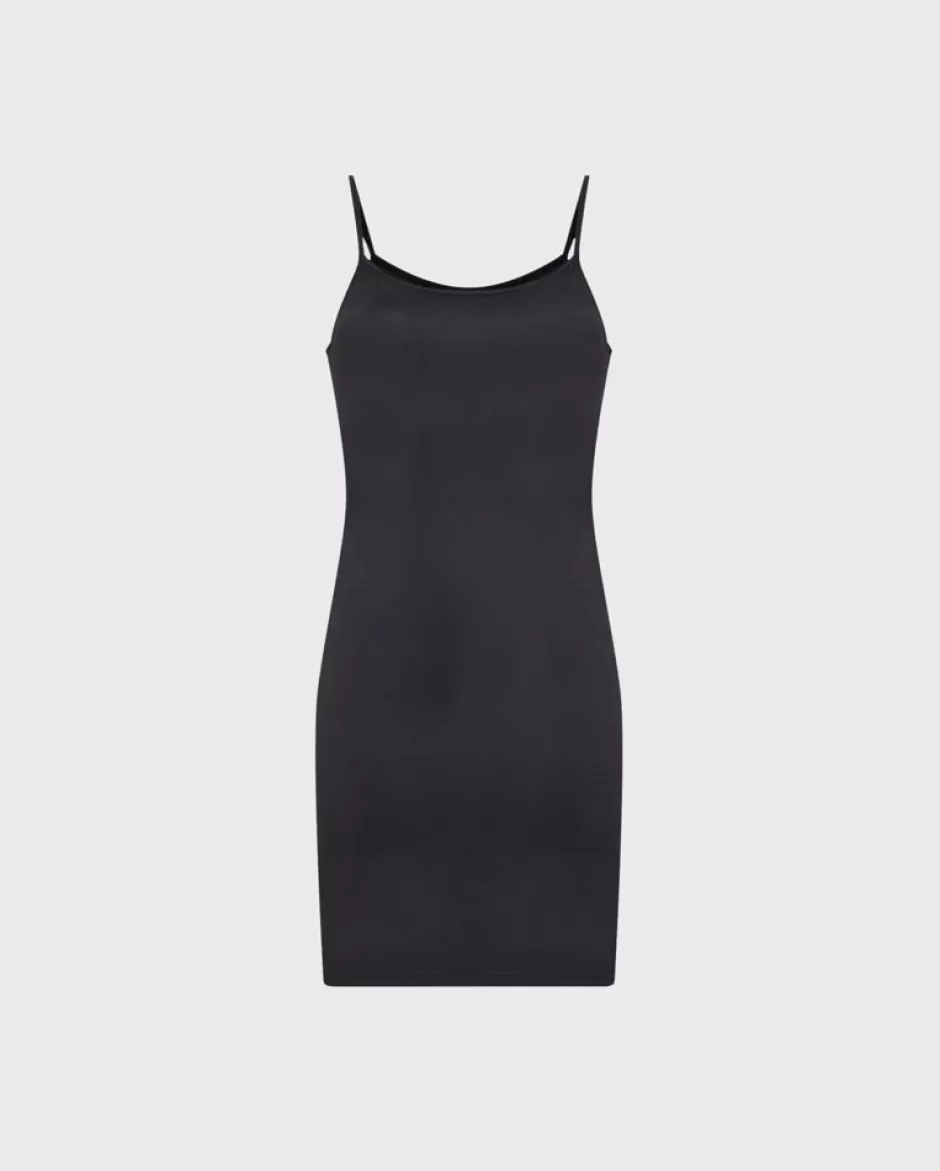 Anne Fontaine Camisoles*Thin Strap Long Camisole Dress Black