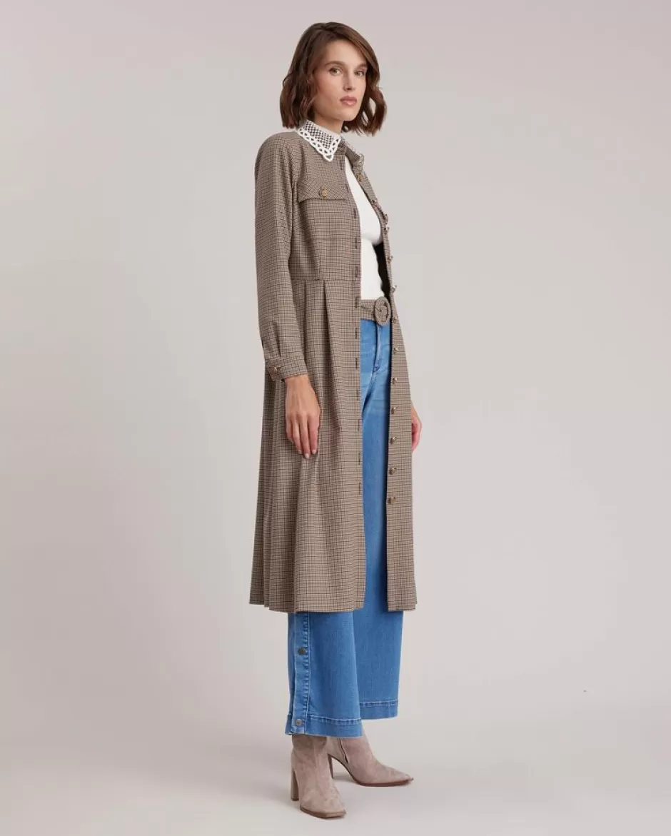 Anne Fontaine Jackets & Coats*Trench-Style Coat Dress Brown