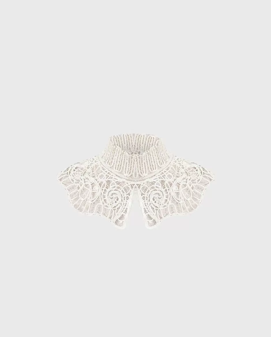 Anne Fontaine Collars*Tulle Collar With Embroidered Sequins With An Arabesque Motif