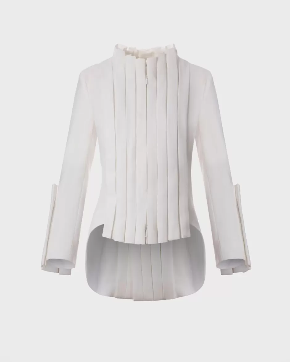 Anne Fontaine Jackets & Coats*Tuxedo-Inspired Jacket With Statement Pleating White