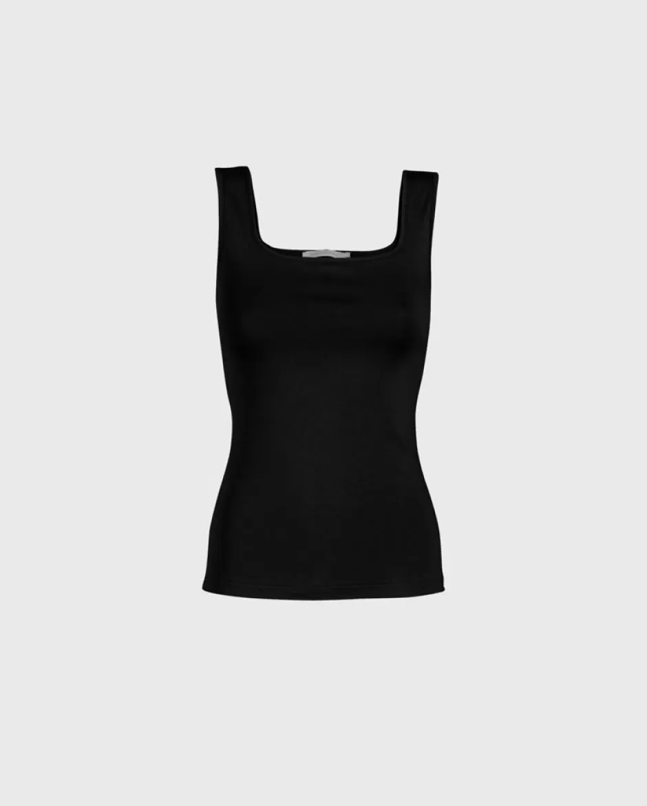 Anne Fontaine Camisoles*Wide Strap Stretch Knit Camisole Black