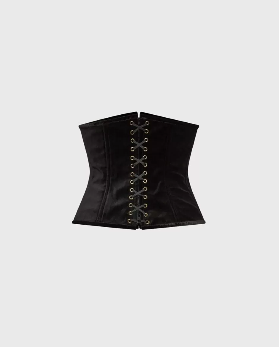 Anne Fontaine Belts*Wide Velvet Corset In Black